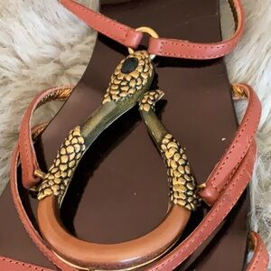 NEW ROBERTO CAVALLI SNAKE STRAPPY SANDALS.  EU 39 8.5